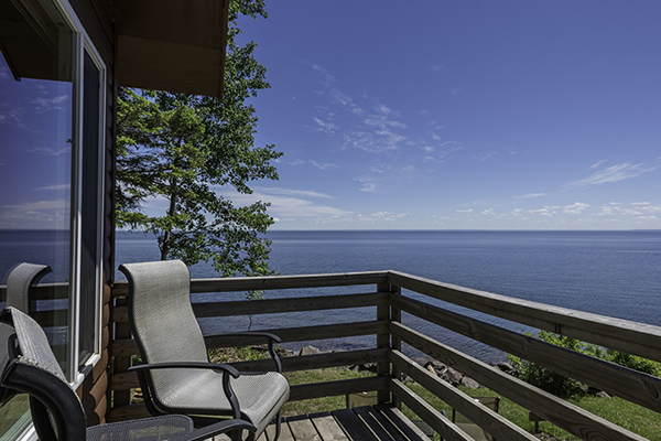 Patio overlooking lake