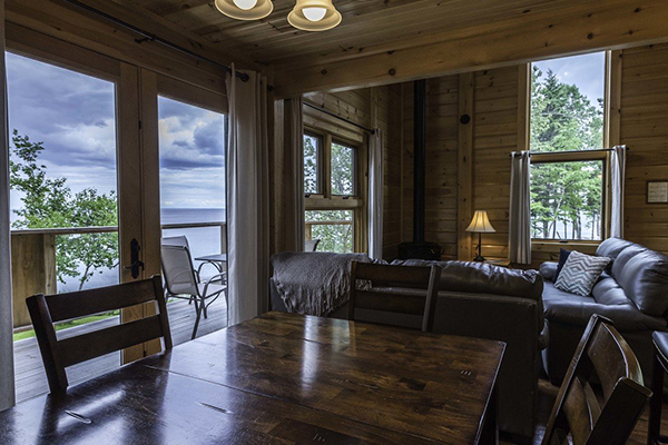 Cabin dining and living room